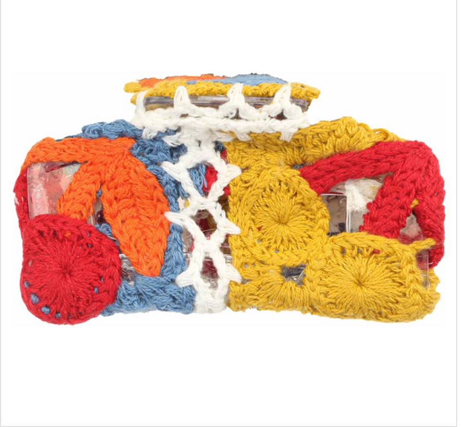 Crochet Cherry Hair Claw Clip