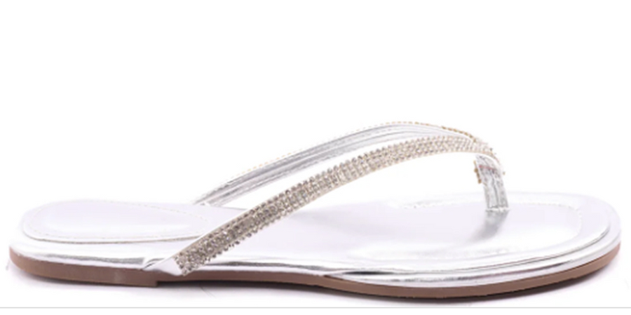 Rhinestone Embellished Thong Sandals Robin Boutique