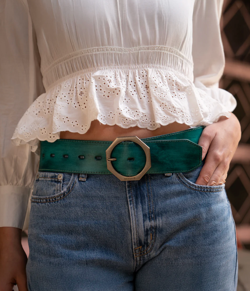Dreampath Leather Belt by Bedstu in Arctic Blue Robin Boutique
