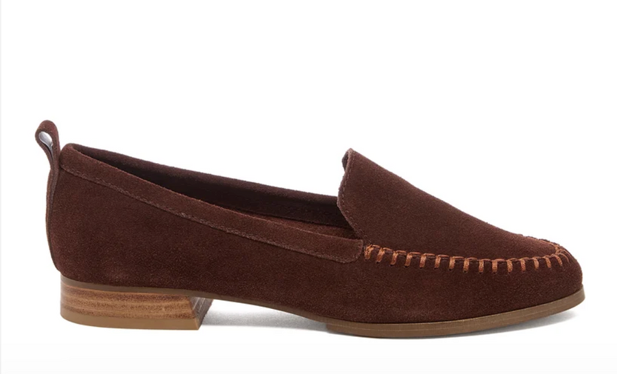 Robbie Brown Suede Loafer by Kelsi Dagger Side View - Robin Boutique