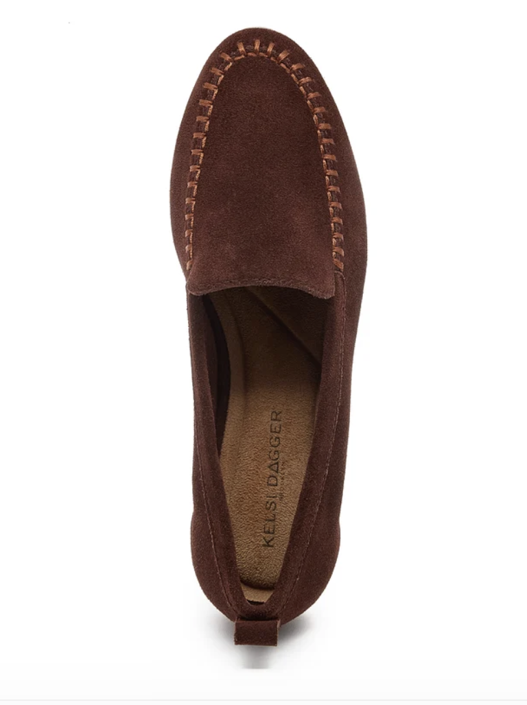 Robbie Brown Suede Loafer by Kelsi Dagger Top View - Robin Boutique