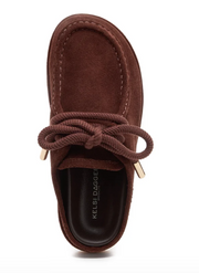  Stormy Brown Suede Mules By Kelsi Dagger Top View - Robin Boutique