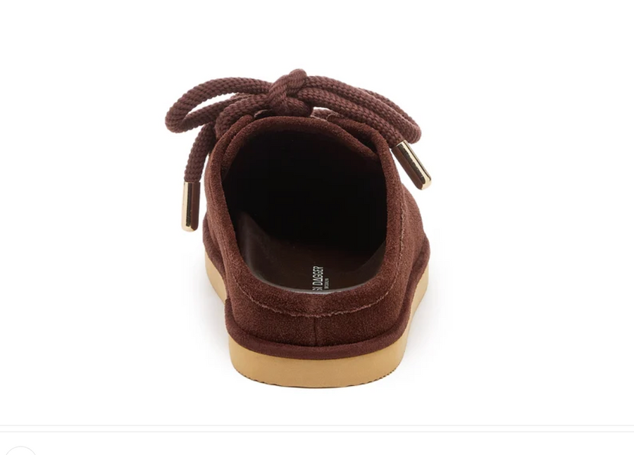 Stormy Brown Suede Mules By Kelsi Dagger Back View - Robin Boutique