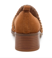 Halo Cognac Block Heel Loafer by Kelsi Dagger in Cognac back view -Robin Boutique