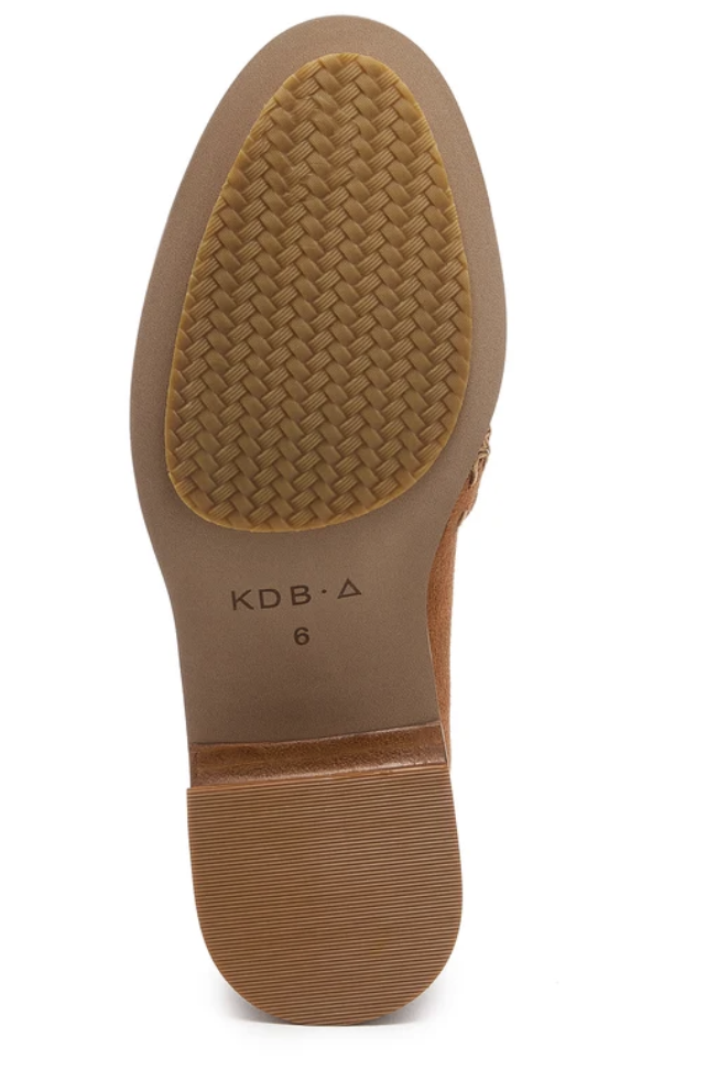 Halo Cognac Block Heel Loafer by Kelsi Dagger in Cognac sole view -Robin Boutique