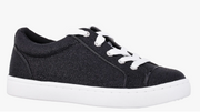 Portia Glitter Sneakers for Kids by Nina in black side view -Robin Boutique