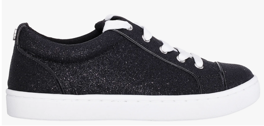 Portia Glitter Sneakers for Kids by Nina in black side view -Robin Boutique