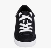 Portia Glitter Sneakers for Kids by Nina in black front view -Robin Boutique