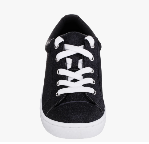 Portia Glitter Sneakers for Kids by Nina in black front view -Robin Boutique