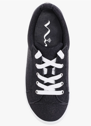 Portia Glitter Sneakers for Kids by Nina in black top view -Robin Boutique