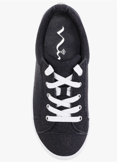 Portia Glitter Sneakers for Kids by Nina in black top view -Robin Boutique