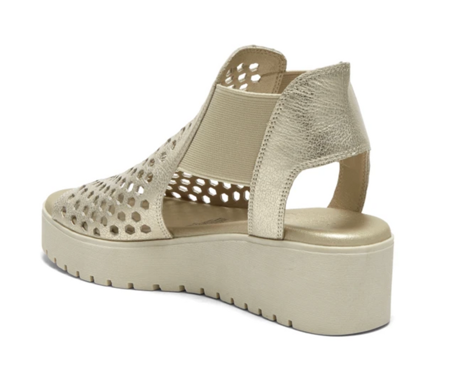 Odeya Platform Shoes by Silent D in Beige Gold Almond Back View - Robin Boutique