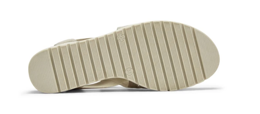 Odeya Platform Shoes by Silent D in Beige Gold Almond Sole View - Robin Boutique