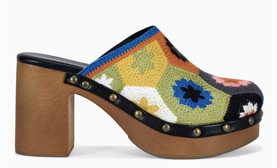 Crochet Izzy-Kaoto Blackmulti Heeled Clog Robin outique