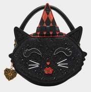 Scaredy Cat Black/Multi Handbag front view - Robin Boutique