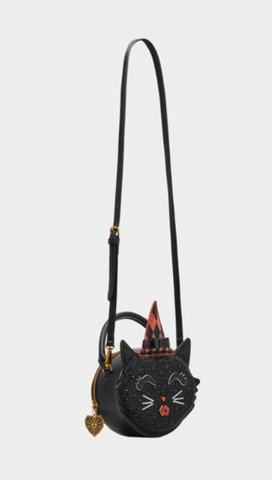 Scaredy Cat Black/Multi Handbag front view - Robin Boutique