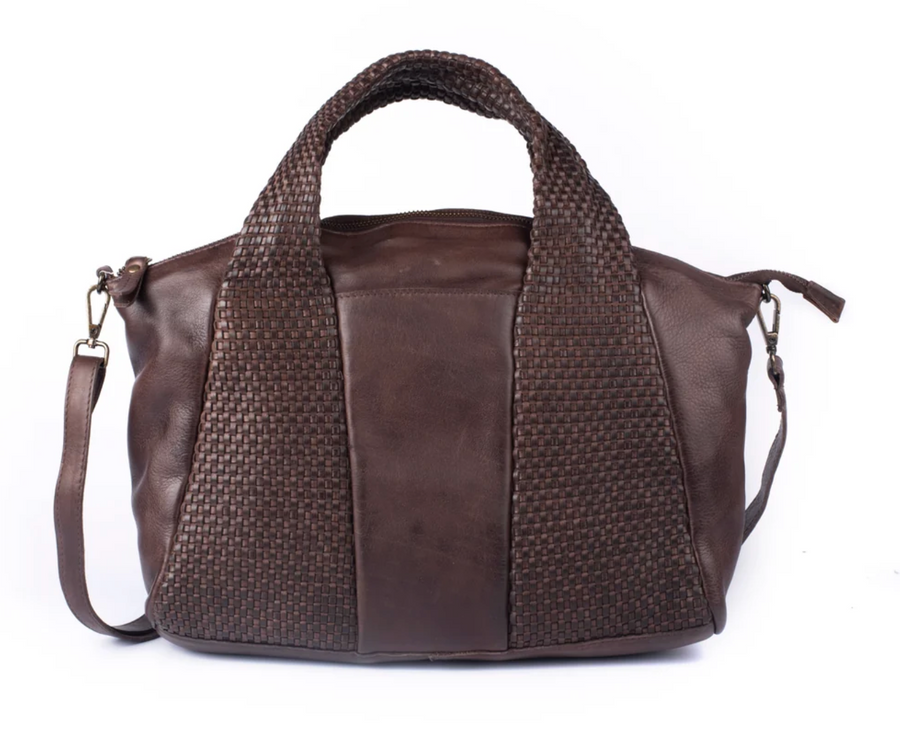 Angela Washed Soft Leather Tote Shoulder Handbag by Milo