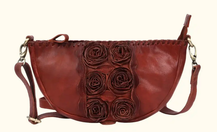 Sluse Washed Leather Handbag by Milo in Cognac - Robin Boutique