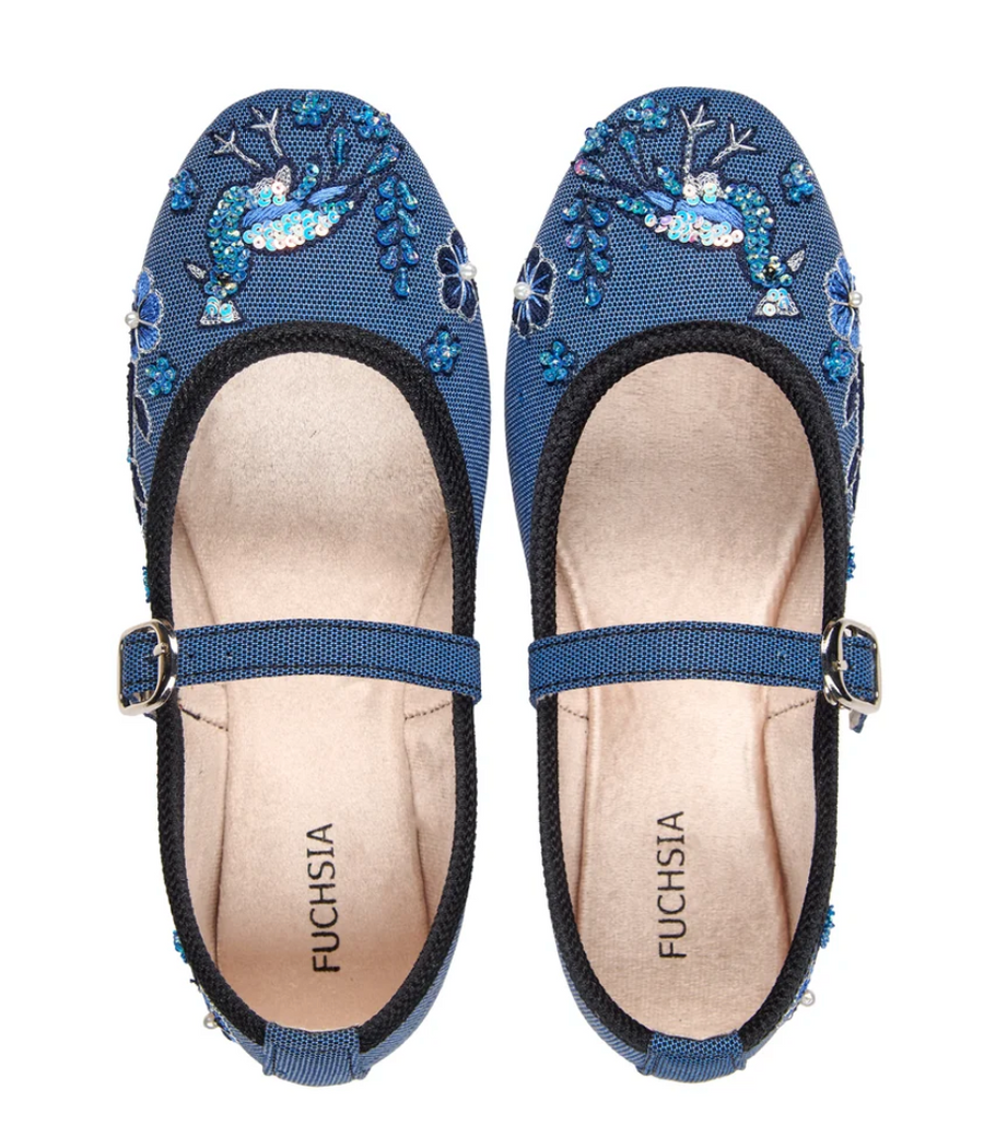 Indigo Songbird Mary Jane by Fuchsia Shoes - Robin Boutique