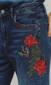 Driftwood Farrah Embroidered High-Rise Bootleg Jeans Robin Boutique