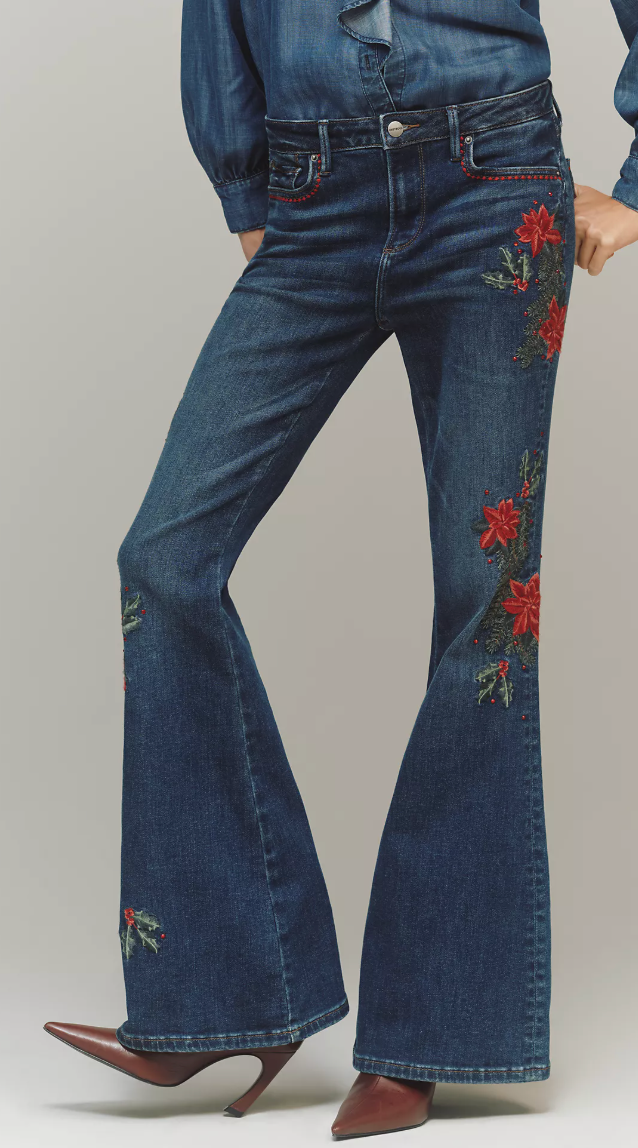 Driftwood Farrah Embroidered High-Rise Bootleg Jeans Robin Boutique