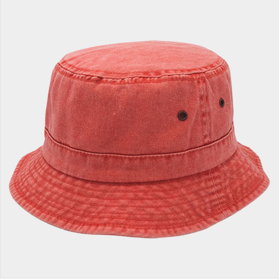 Coral Cotton Roll Up Bucket Hat Robin Boutique