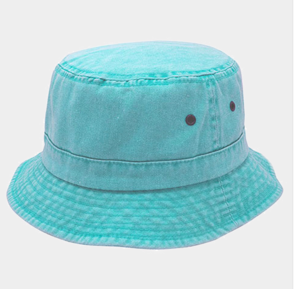 Aqua Cotton Roll Up Bucket Hat Robin Boutique