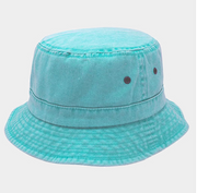 Aqua Cotton Roll Up Bucket Hat Robin Boutique
