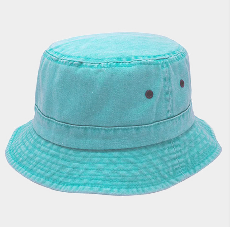 Aqua Cotton Roll Up Bucket Hat Robin Boutique