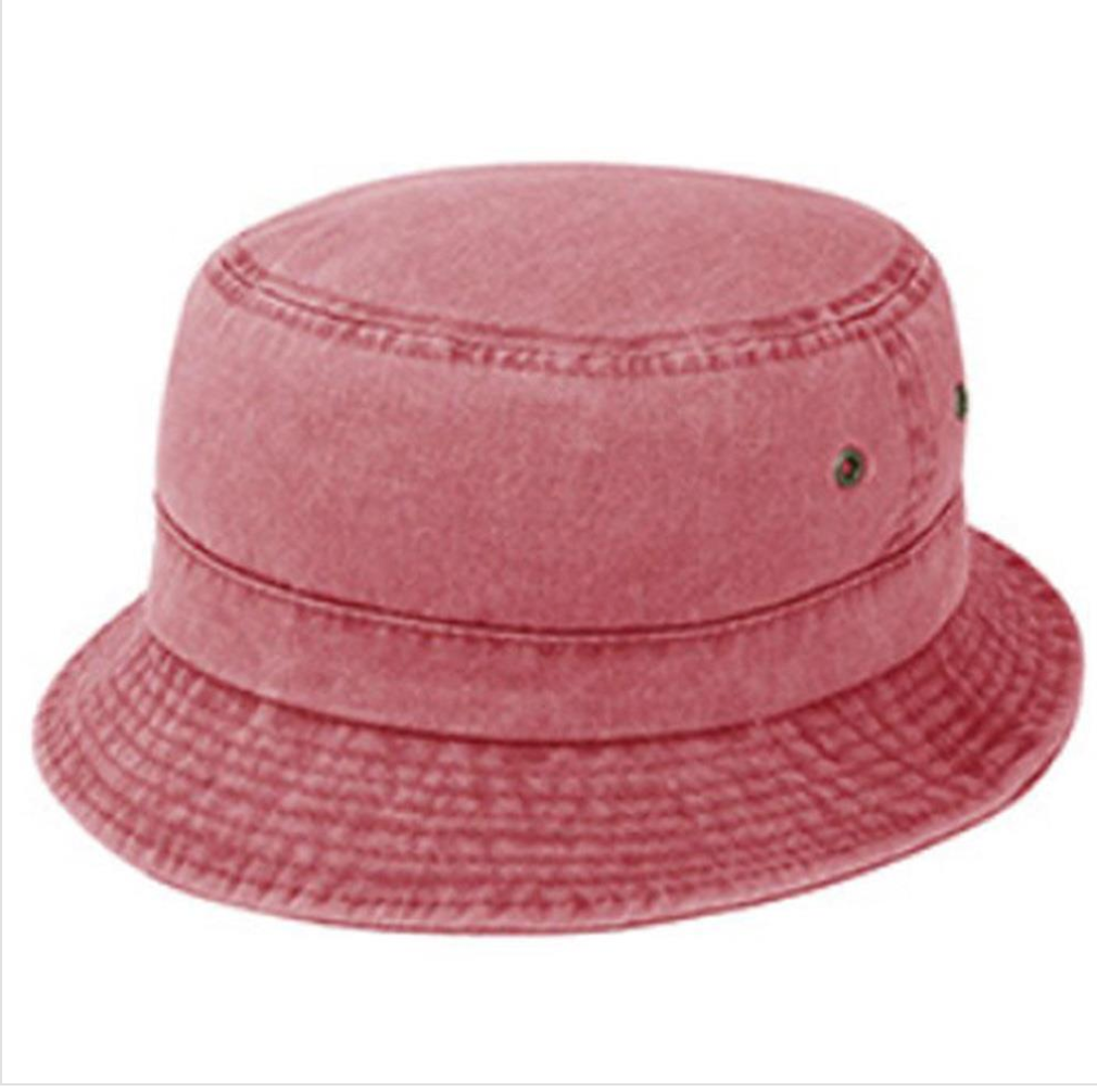 Red Cotton Roll Up Bucket Hat Robin Boutique