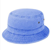 Royal Blue Cotton Roll Up Bucket Hat Robin Boutique