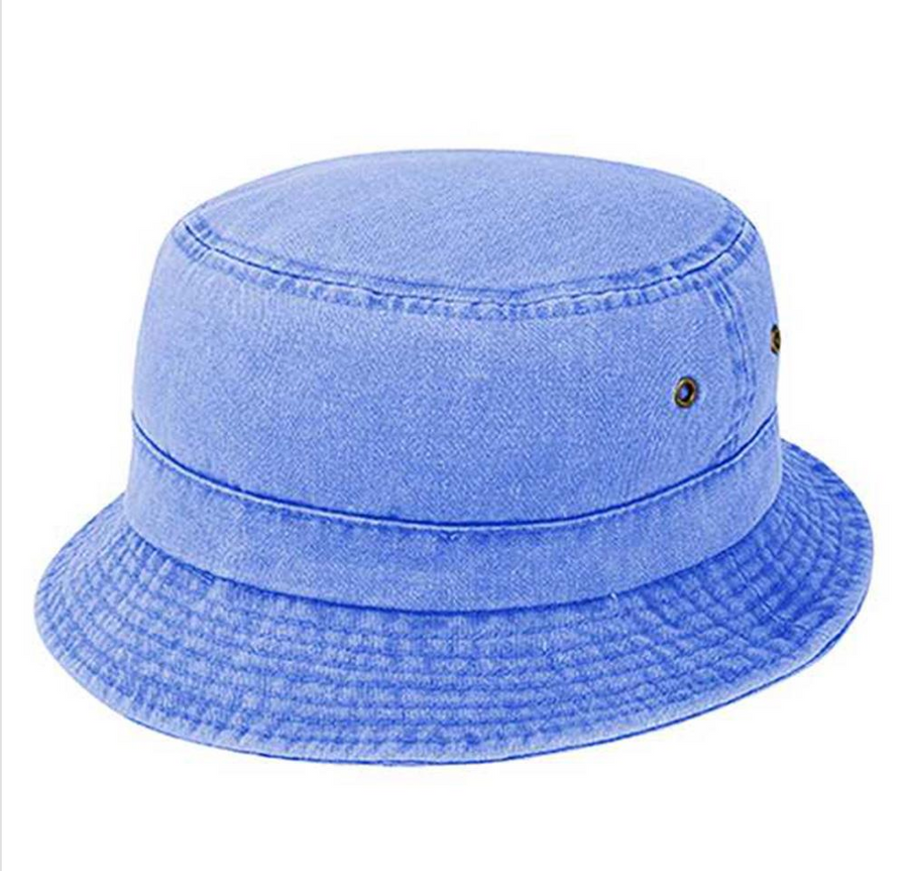 Royal Blue Cotton Roll Up Bucket Hat Robin Boutique