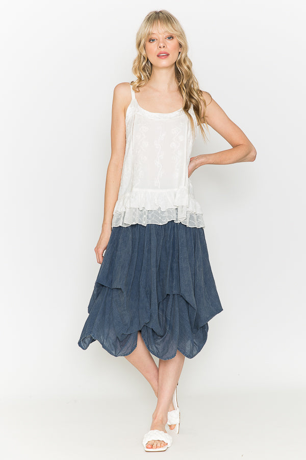 Short Bubble Skirt in Denim by Cute Options