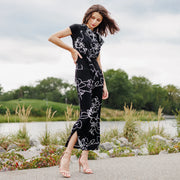 Crepe Knit Side Slit Ankle Pant by Clara Sun Woo