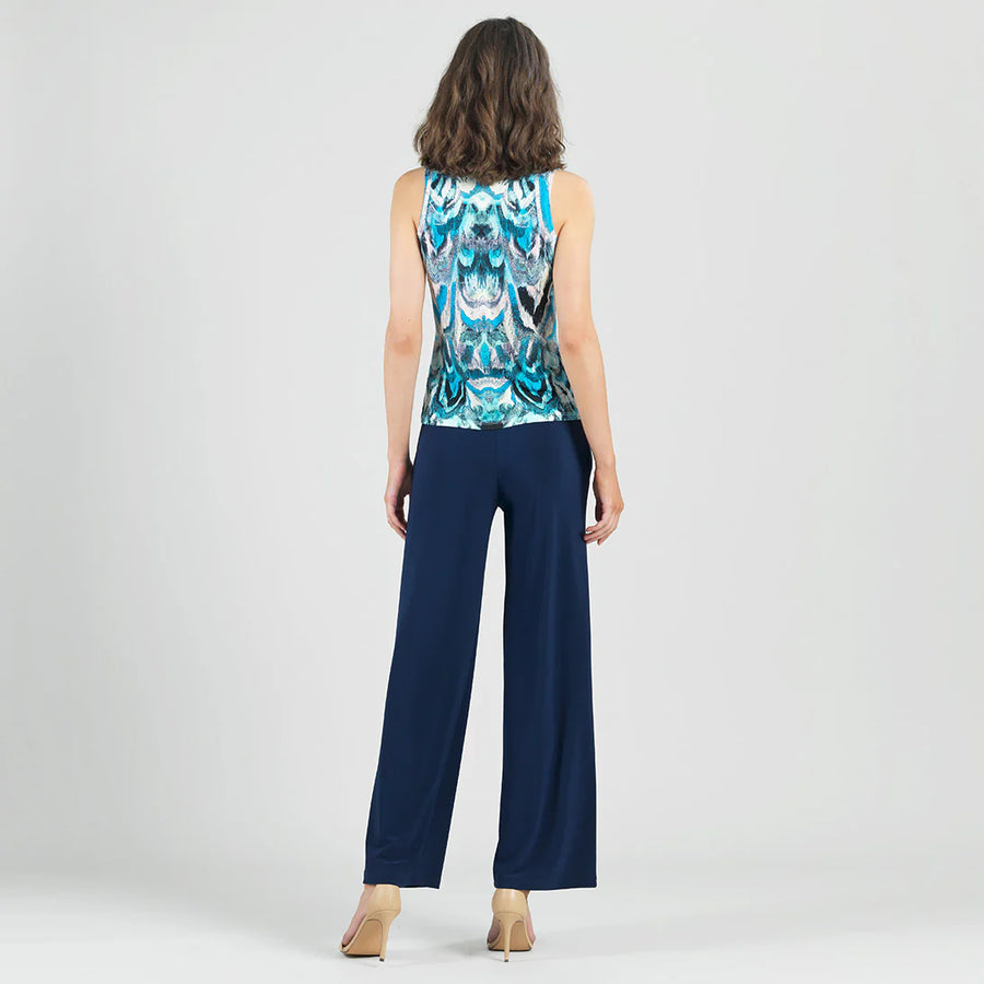 Abstract Sleeveless V-Neck Twist Top by Clara Sun Woo