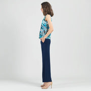 Abstract Sleeveless V-Neck Twist Top by Clara Sun Woo