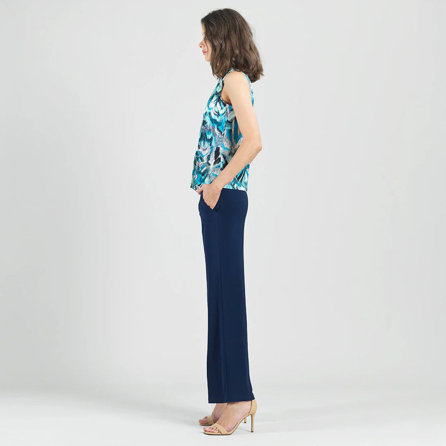 Abstract Sleeveless V-Neck Twist Top by Clara Sun Woo