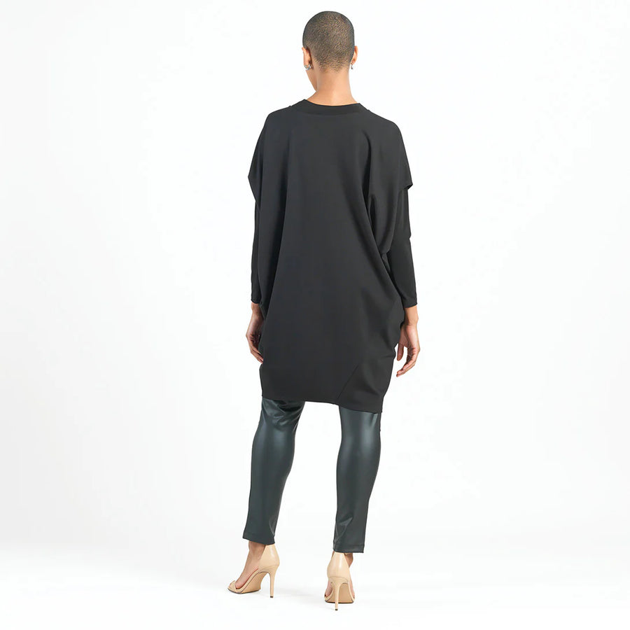 Knit Architectural Tunic in Black by Clara Sun Woo
