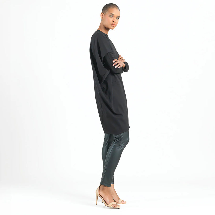 Knit Architectural Tunic in Black by Clara Sun Woo