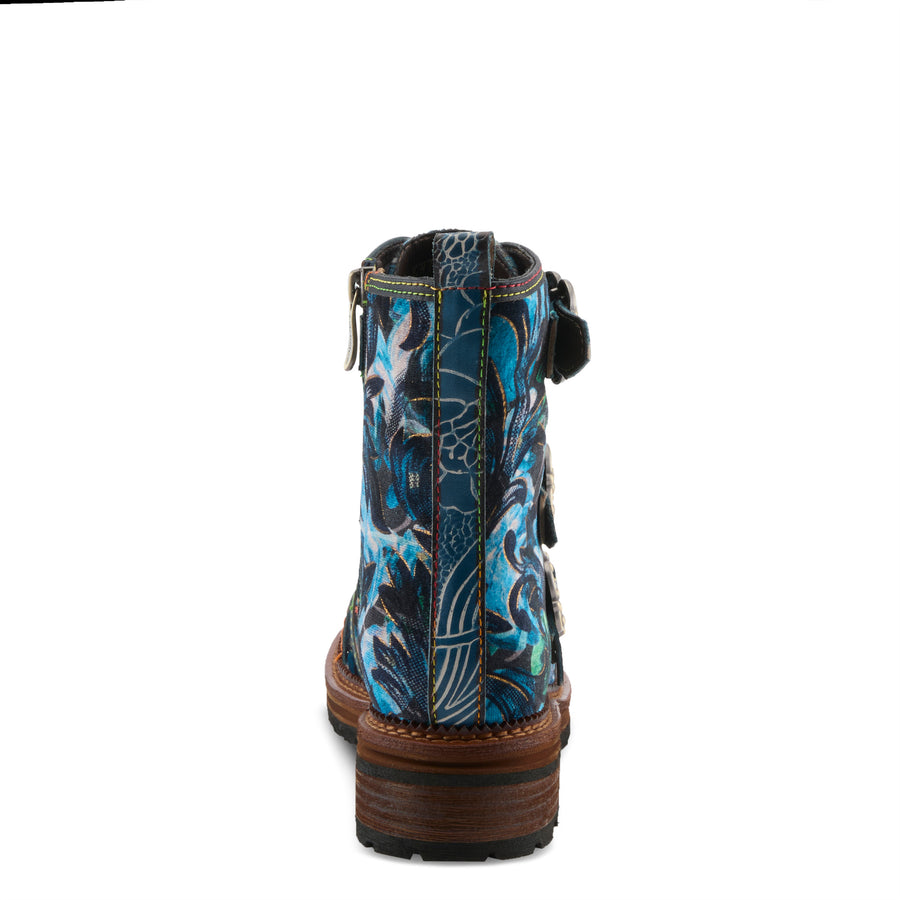 L'Artiste Thisway Boots in Blue Multi Back View - Robin Boutique