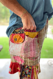 Kantha Sunrise "Toolie" Shorts by Jaded Gypsy