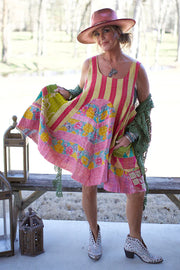 Kantha Sunrise "Vibrant Daisy" Sleeveless Tunic by Jaded Gypsy