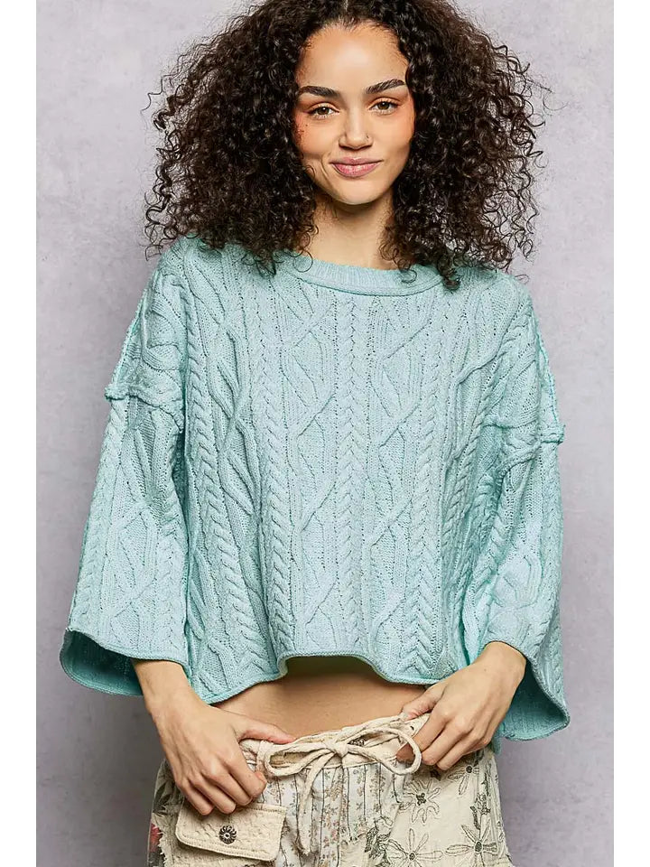 Cozy Knit Cropped Oversized Sweater