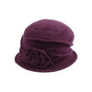 Boiled Wool Ribbed Hat and Flower
