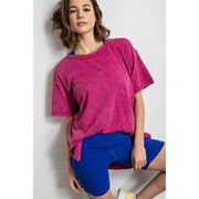 Mineral Washed Short Sleeve Tee by Rae Mode T9774 Robin Boutique
