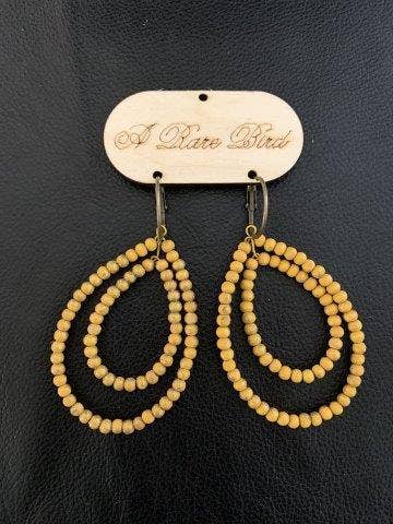Mustard Teakwood Earrings