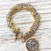 Greek Coin Layered Bracelet