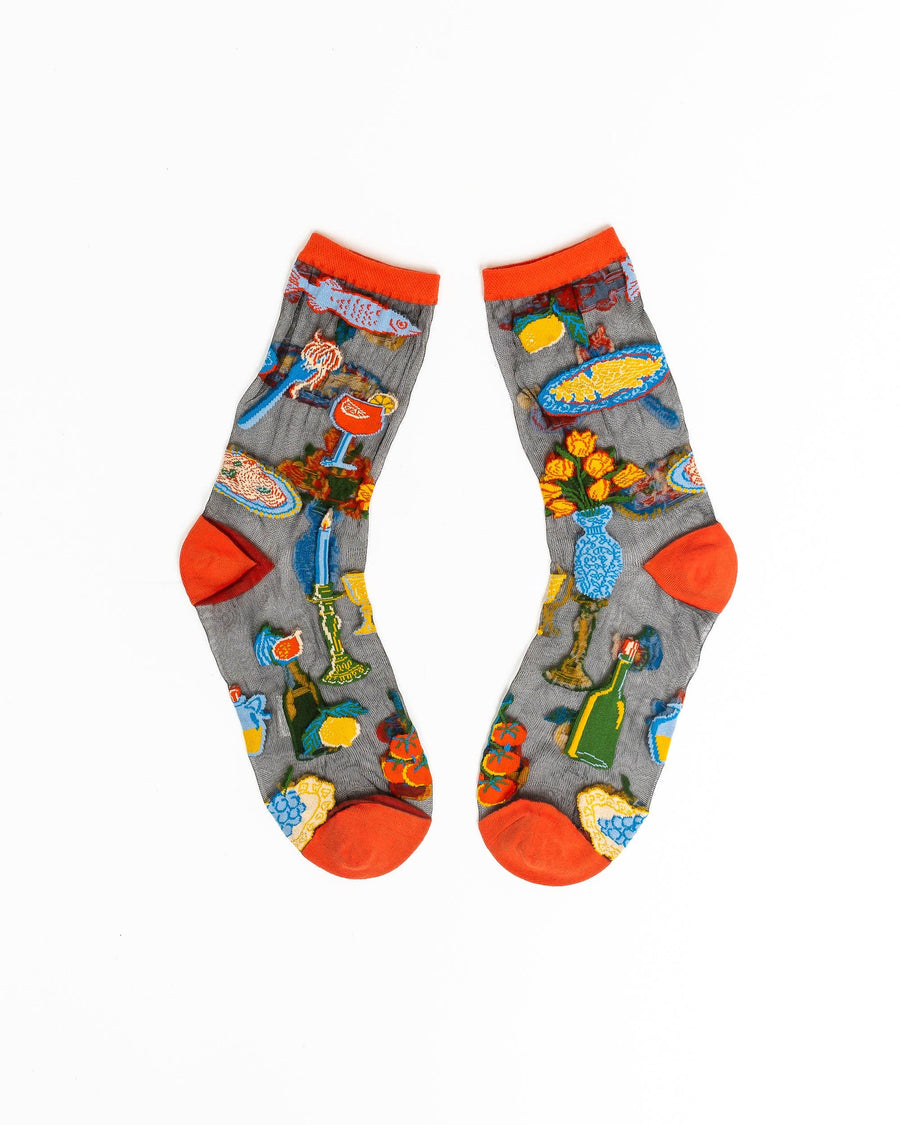 La Dolce Vita Black Sheer Crew Sock Robin Boutique