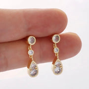 Dainty Crystal Teardrop Earrings