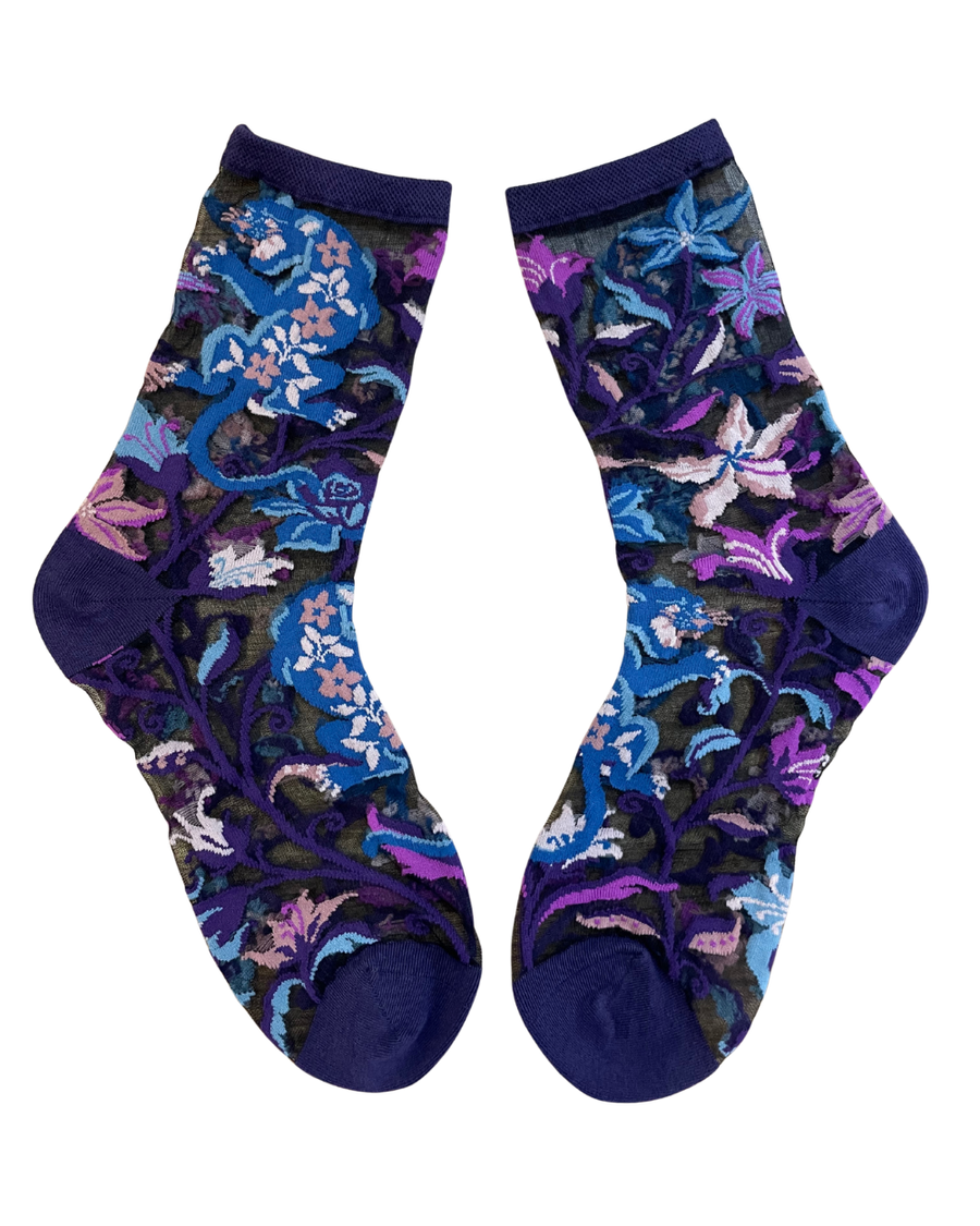 Nightshade Jaguar Black Sheer Crew Sock